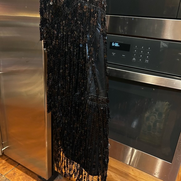 Black Sequin Fringe Dress - Picture 6 of 7